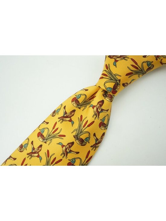 New & Lingwood Other - New & Lingwood Butter Yellow Mallard Duck 100% Silk Tie